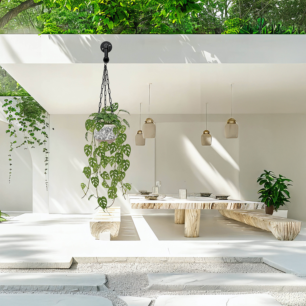 כד חרס שחור נתלה, משולב שרשרת ברזל כסופה - הדמיה