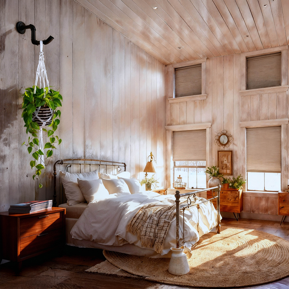 עציץ קרמיקה שחור לבן משולב מקרמה לתליה - הדמיה