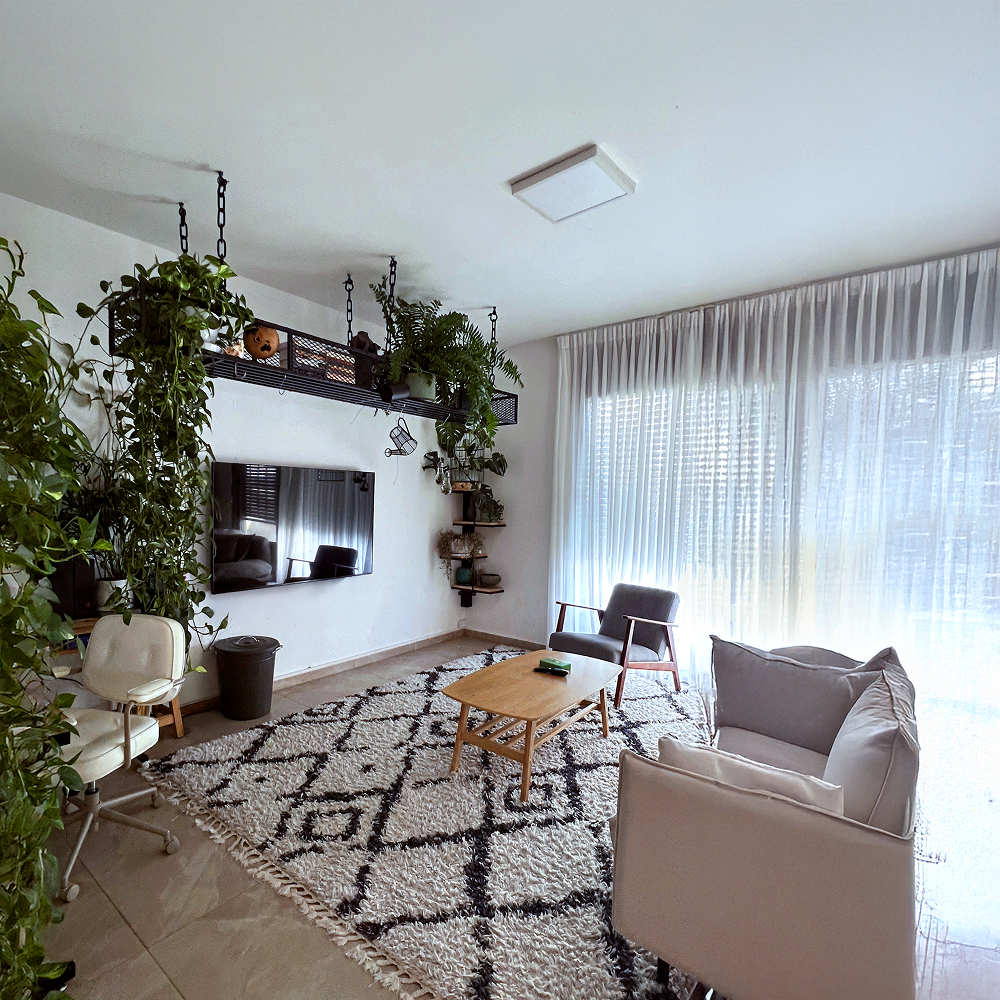 מתקן ברזל תקרתי לעציצים וחפצי נוי 3 מטר - הדמיה