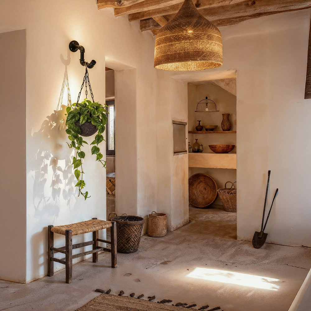 מתקן קיר מעוצב לתליית עציצים קטנים-גדולים - הדמיה